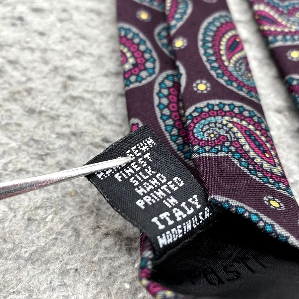 Robert Talbott Men's Silk Necktie‎ 90's Paisley Corpcore Business Formal Career